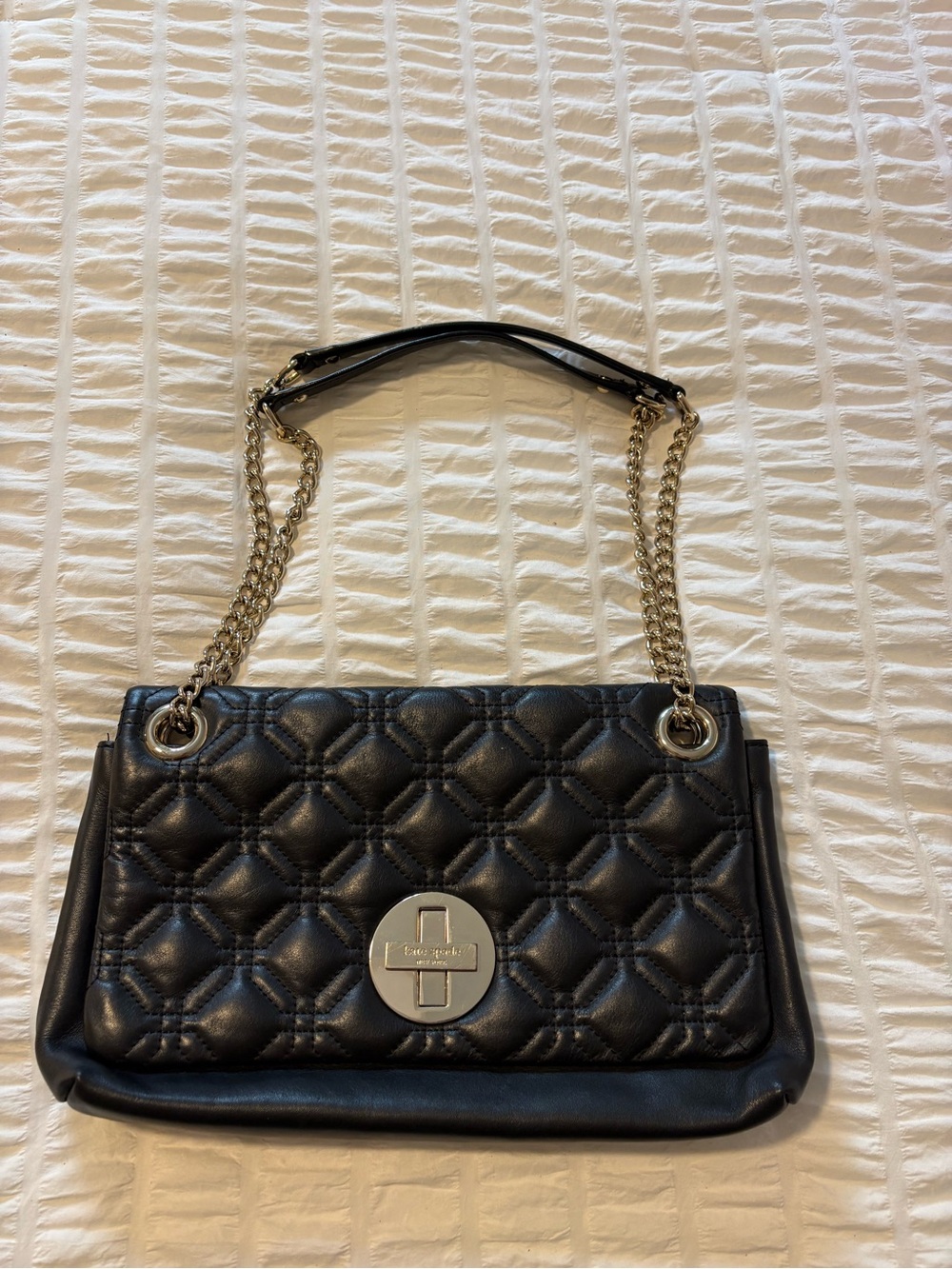 Black Quilted Chain Crossbody or Shoulder Bag by kate spade